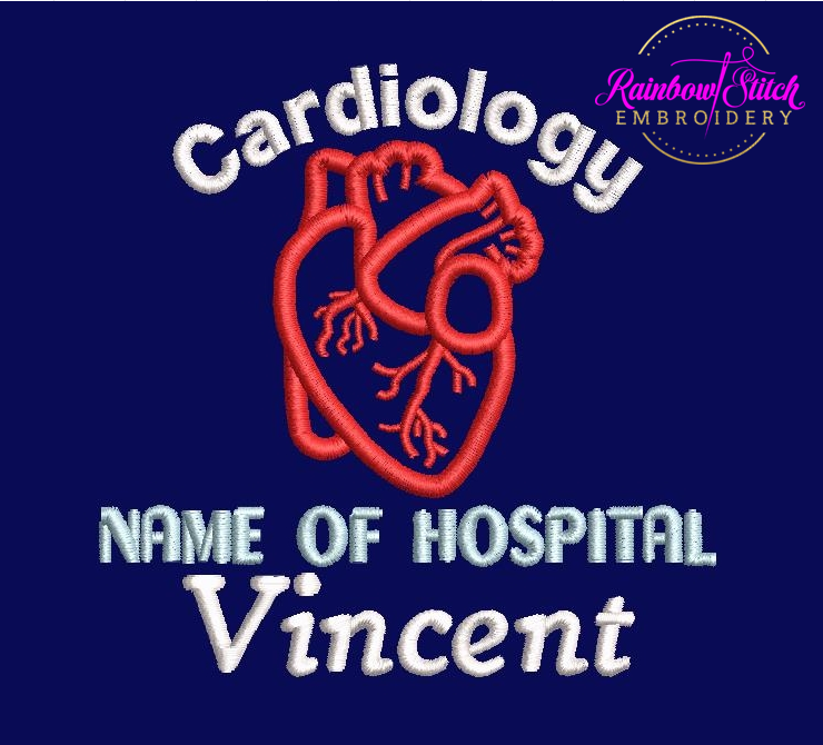 Personalised Hoodie Jackets With Cardiology Respiratory Theme Embroidery Designs