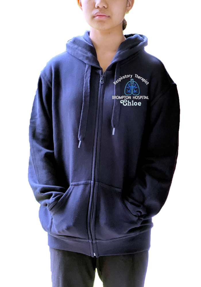 Personalised Hoodie Jackets With Cardiology Respiratory Theme Embroidery Designs