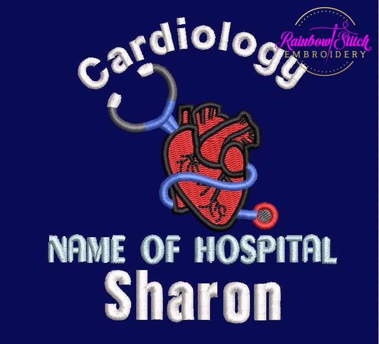 Personalised Hoodie Jackets With Cardiology Respiratory Theme Embroidery Designs