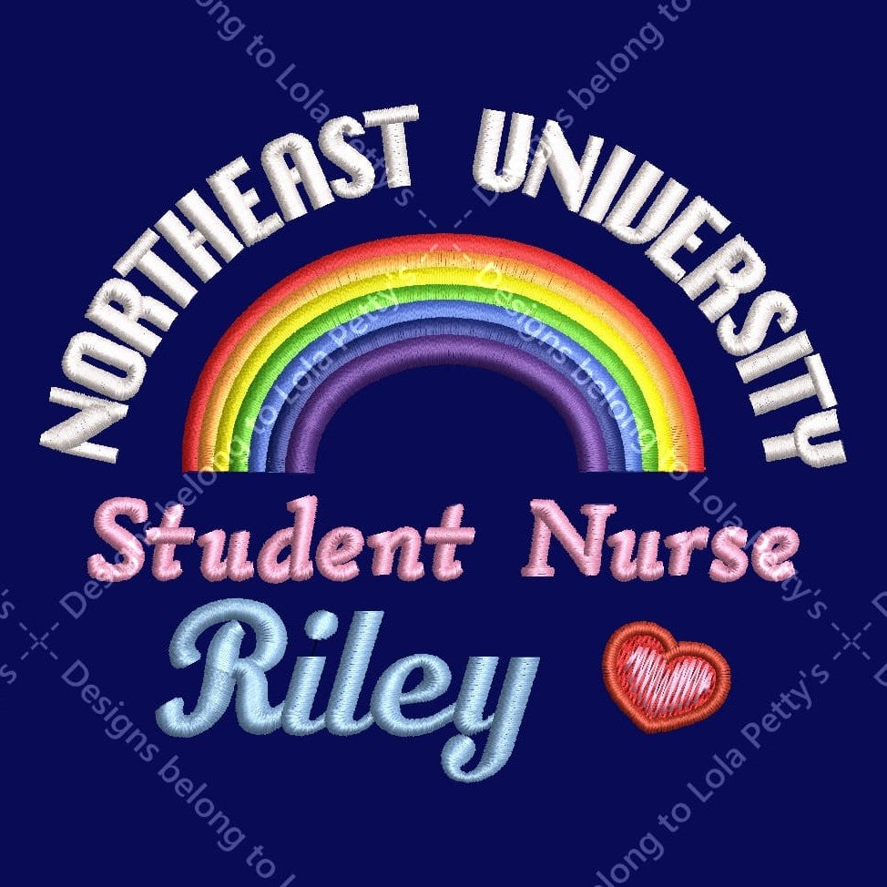 NHS Personalised Classic Fleece Jackets With Rainbow and Heart Embroidery Designs