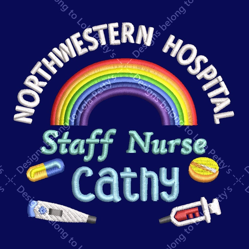 NHS Personalised Classic Fleece Jackets with Rainbow, Thermometer, Injection and Pills Embroidery Designs