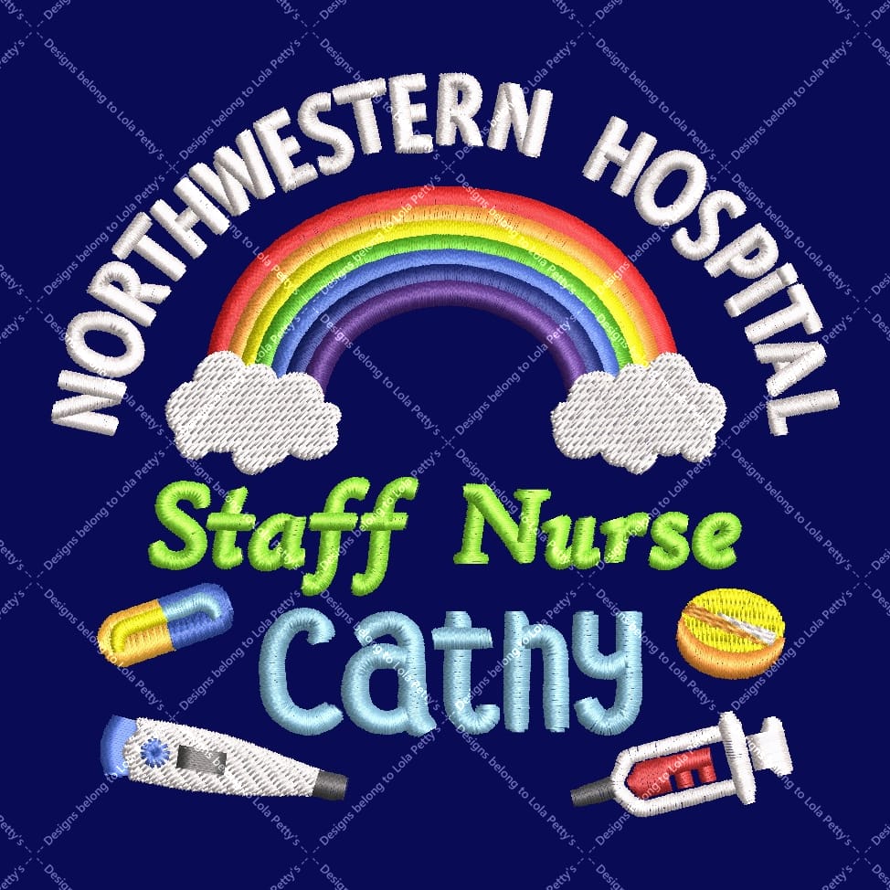 NHS Personalised Classic Fleece Jackets with Rainbow, Thermometer, Injection and Pills Embroidery Designs