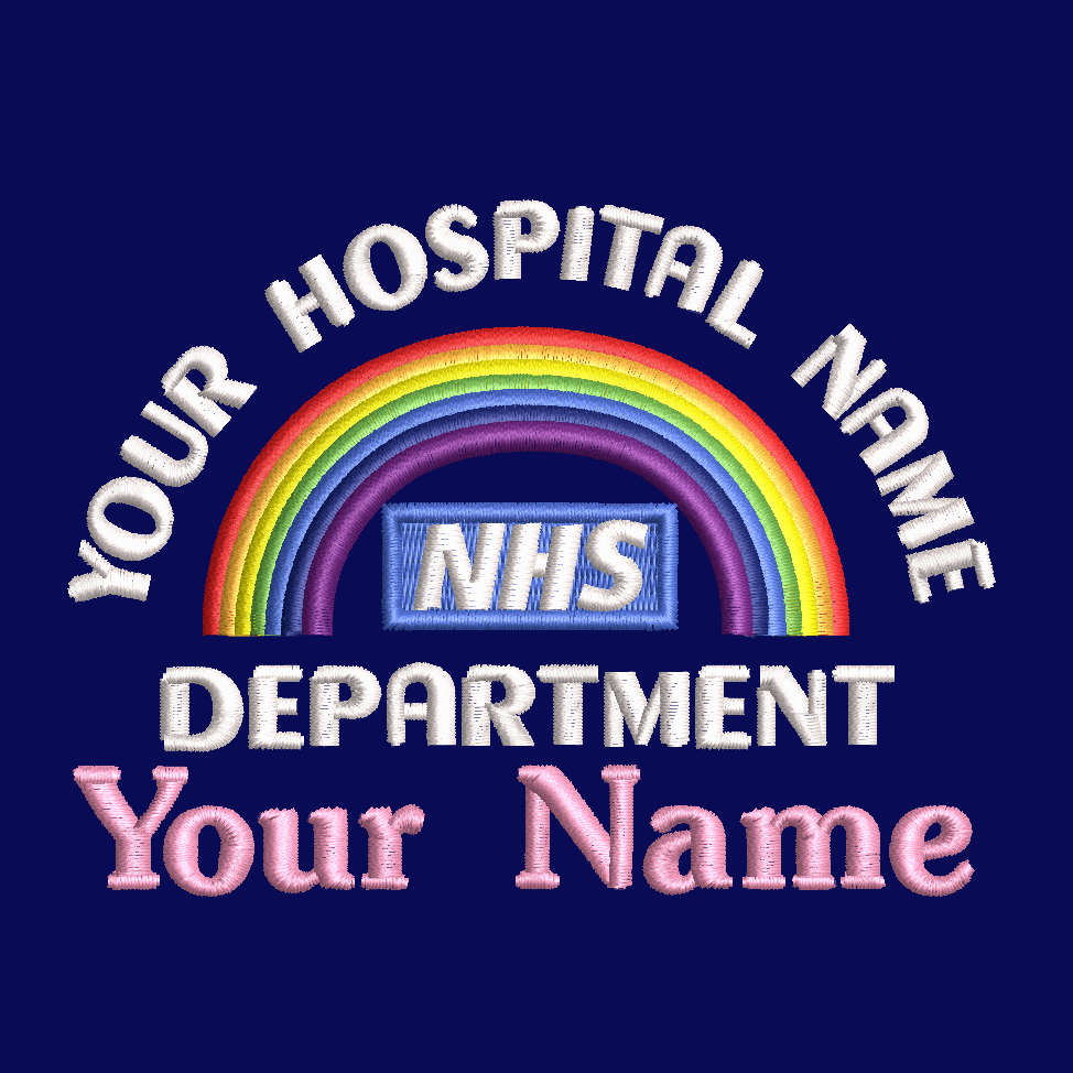 NHS Personalised Classic Fleece Jackets with NHS Logo and Rainbow Embroidery Designs