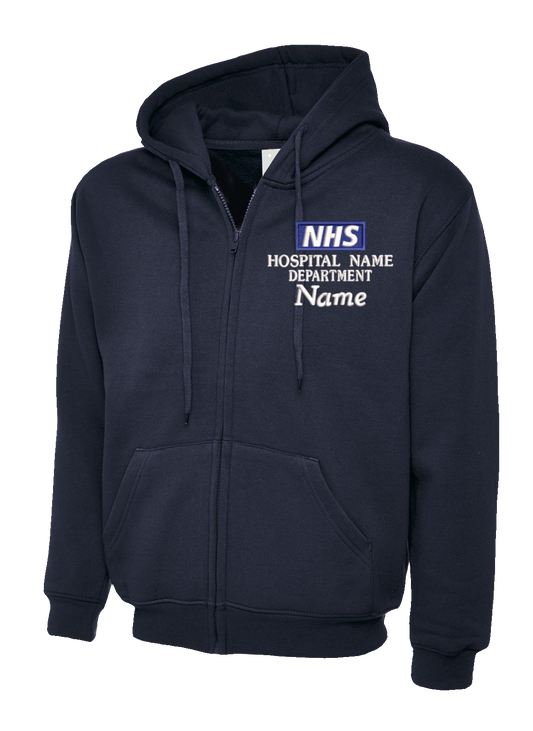 Personalised Hoodie Jackets With NHS Logo Design ( Compliant with NHS Identity Guidelines )