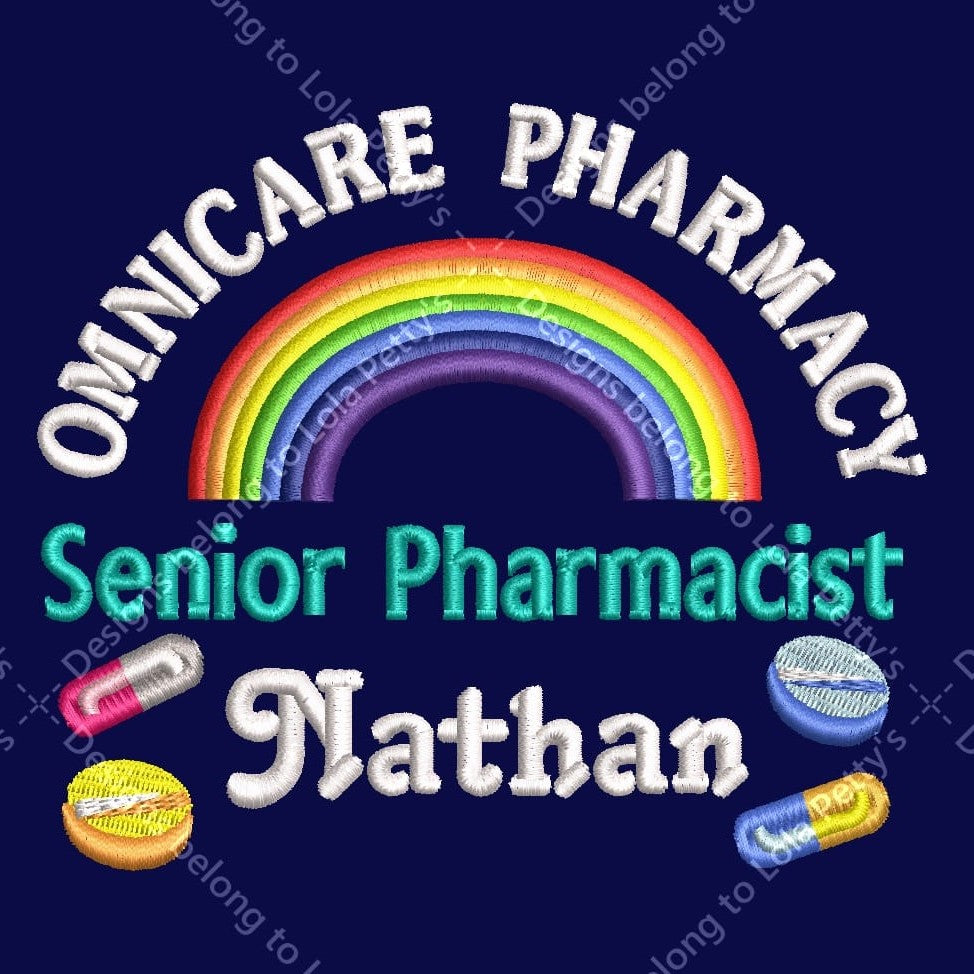 NHS Personalised Classic Fleece Jackets with Rainbow, Tablets and Capsules Embroidery Designs