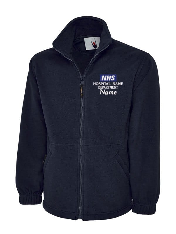 NHS Personalised Classic Fleece Jackets with NHS Logo and Rainbow Embroidery Designs