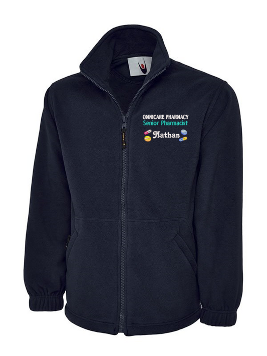 NHS Classic Fleece Jackets With Customised Embroidery Designs.