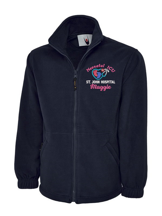 Personalised Classic Fleece Jackets With Neonatal, Paediatric & Midwifery Embroidery Designs