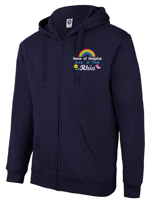 Personalised Hoodie Jackets With Butterfly and  Flower Embroidery Design Accents