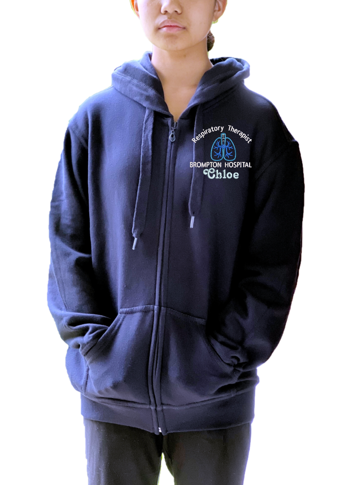 Personalised Hoodie Jackets With Cardiology Respiratory Theme  Embroidery Designs