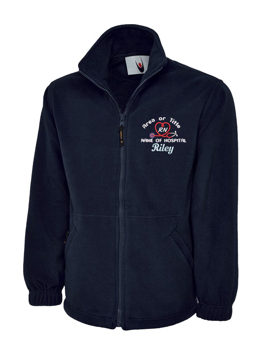Personalised Classic Fleece Jackets with Cardio Respiratory Embroidery Designs