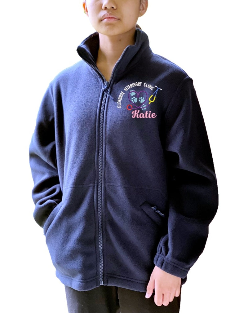 Personalised Classic Fleece Jackets With Veterinary Theme Embroidery Designs