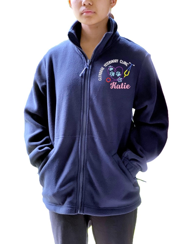 Personalised Classic Fleece Jackets With Veterinary Theme Embroidery Designs