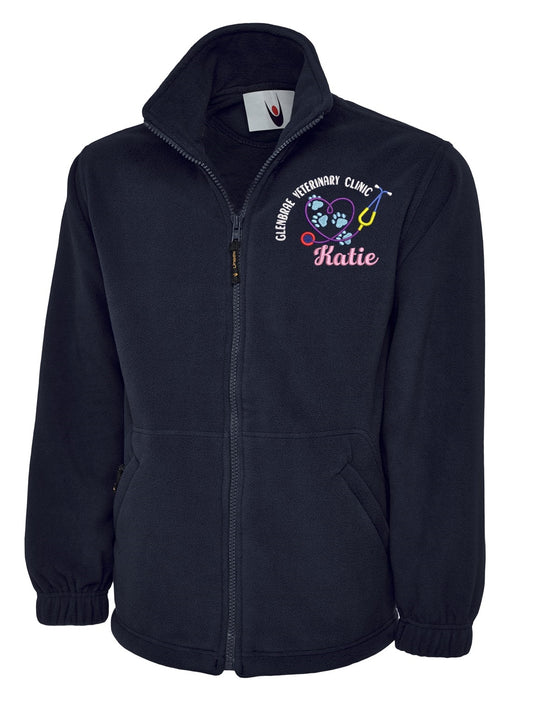 Personalised Classic Fleece Jackets With Veterinary Theme Embroidery Designs