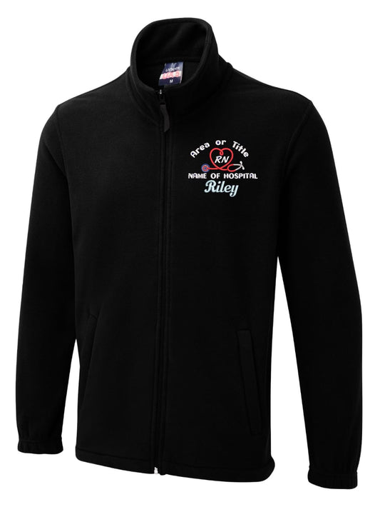 Personalised Premium Fleece Jackets with Cardio Respiratory Theme Embroidery Designs