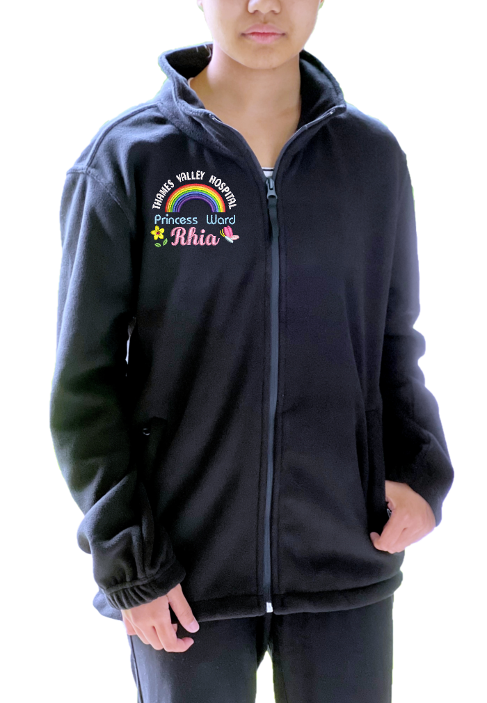 Personalised Premium Fleece Jackets With Butterfly and Flower Embroidery Design Accents.