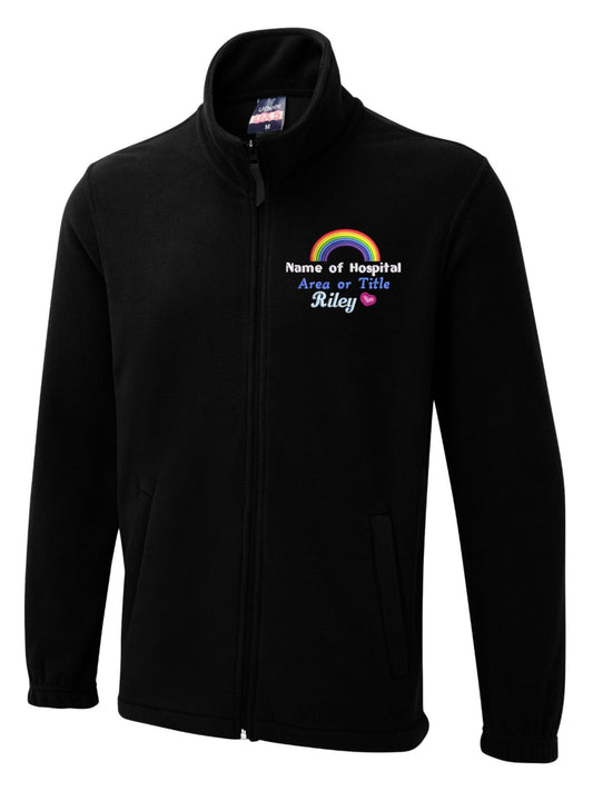 Personalised Premium Fleece Jackets With Heart Embroidery Design Accent