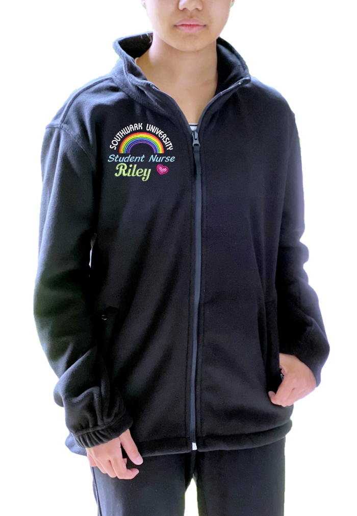 Personalised Premium Fleece Jackets With Heart Embroidery Design Accent