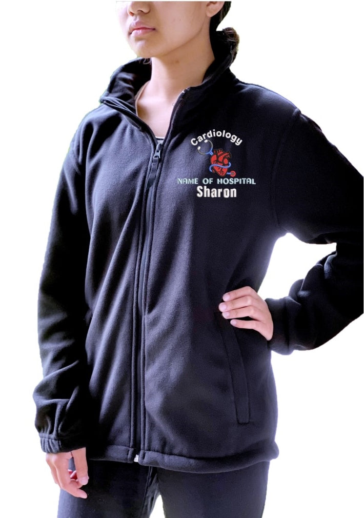 Personalised Premium Fleece Jackets with Cardio Respiratory Theme Embroidery Designs