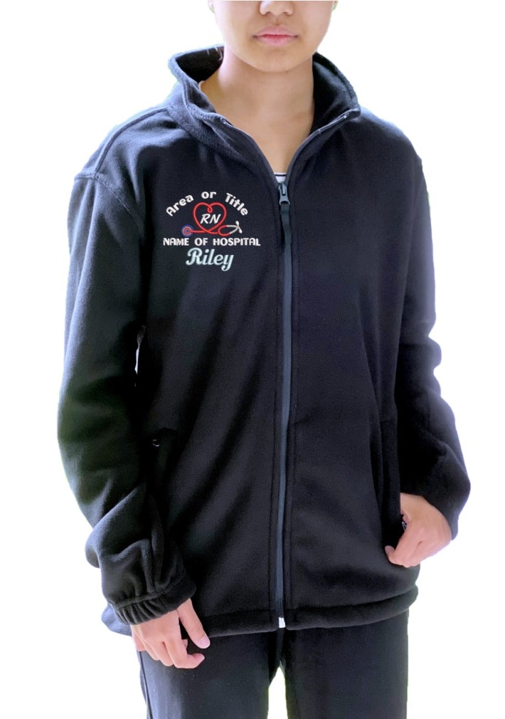 Personalised Premium Fleece Jackets with Cardio Respiratory Theme Embroidery Designs